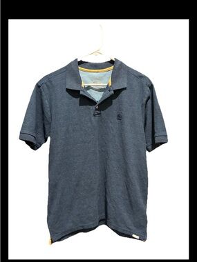 Laguna B Men's Short Sleeve Polo in Navy with Yellow Trim